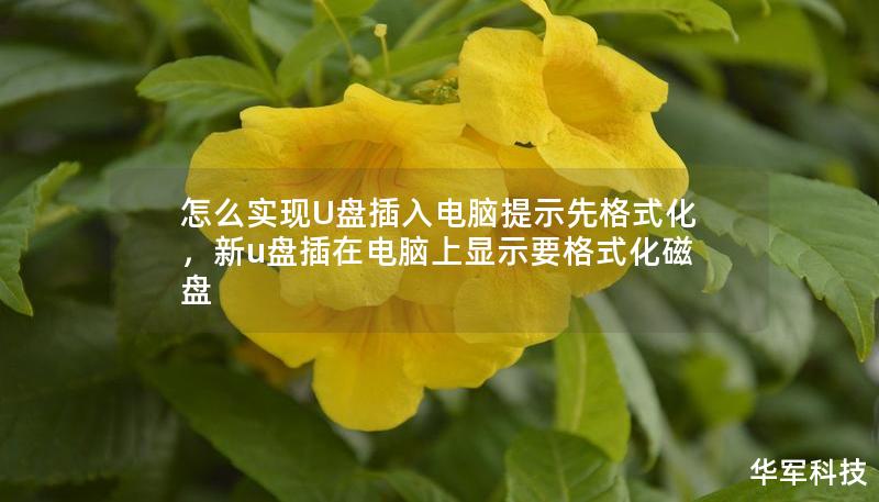 怎么實(shí)現(xiàn)U盤(pán)插入電腦提示先格式化，新u盤(pán)插在電腦上顯示要格式化磁盤(pán)