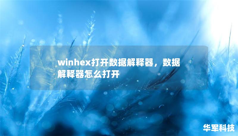 winhex打開數據解釋器，數據解釋器怎么打開
