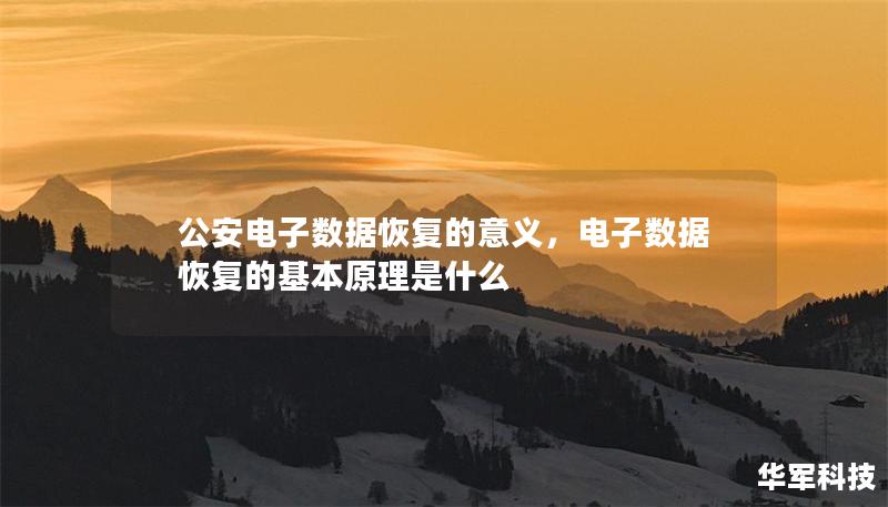 公安電子數(shù)據(jù)恢復(fù)的意義，電子數(shù)據(jù)恢復(fù)的基本原理是什么